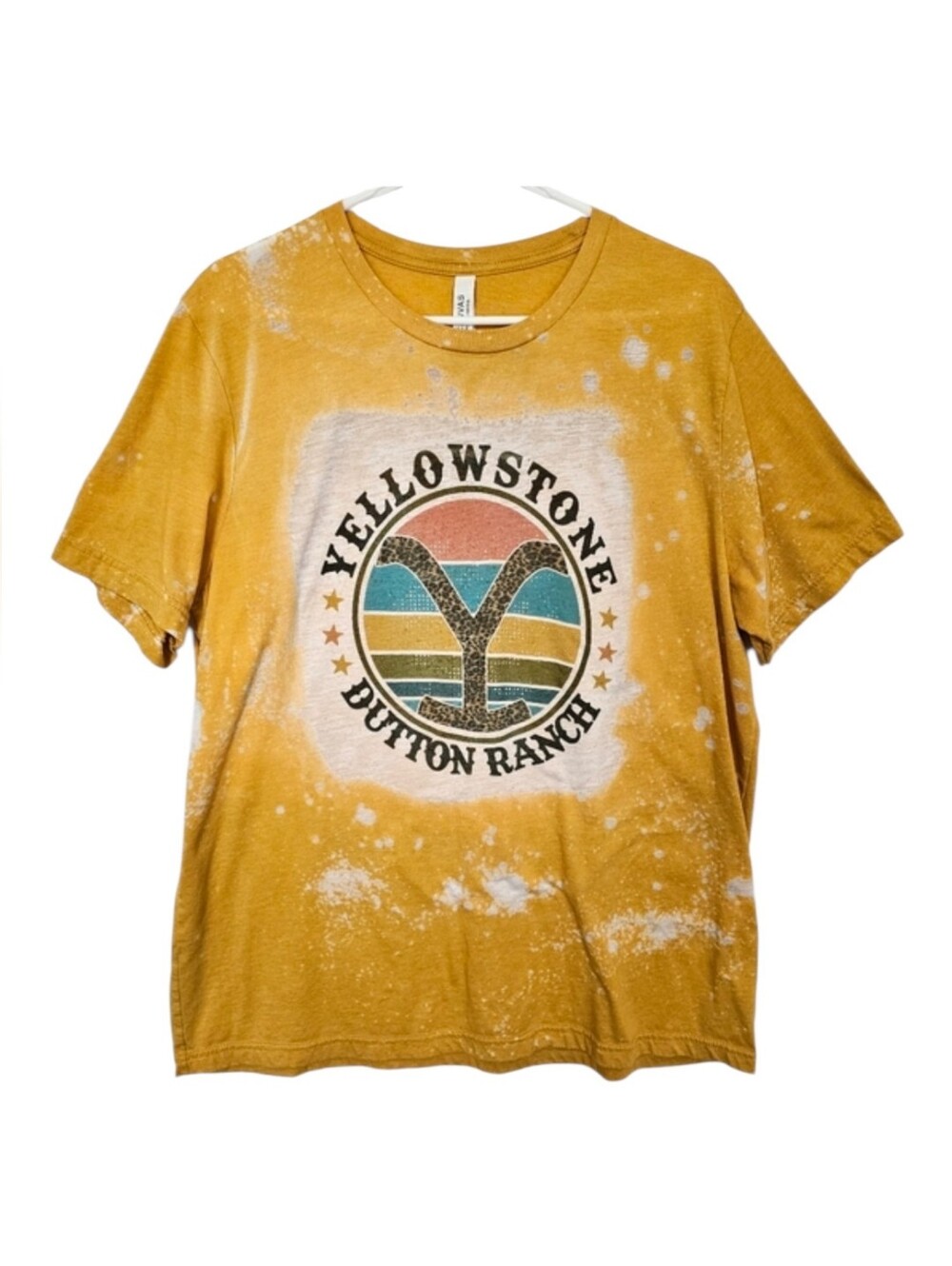 Yellowstone Dutton Ranch Yellow Distressed Style Tee‎ Shirt Men's Size XL